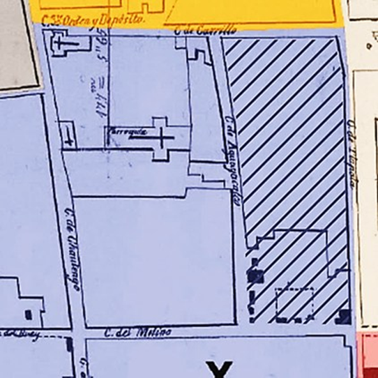 el convento de monjas detalle del plano de 1866